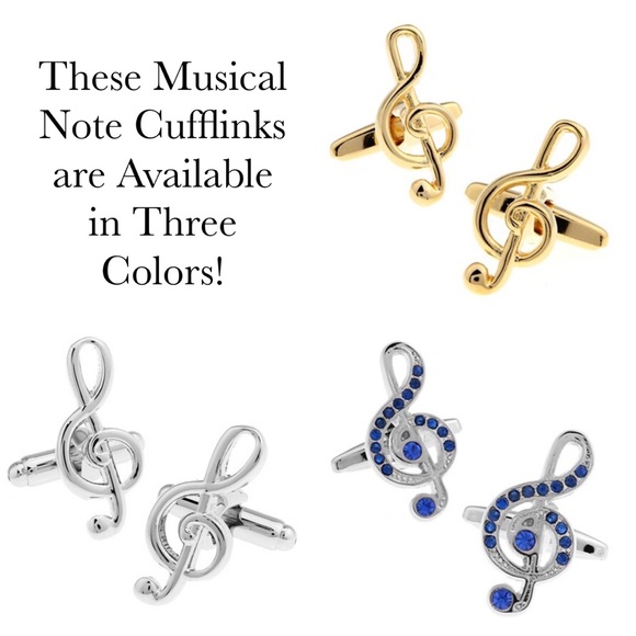 Silver Musical Note Cufflinks - Picture 16 of 16